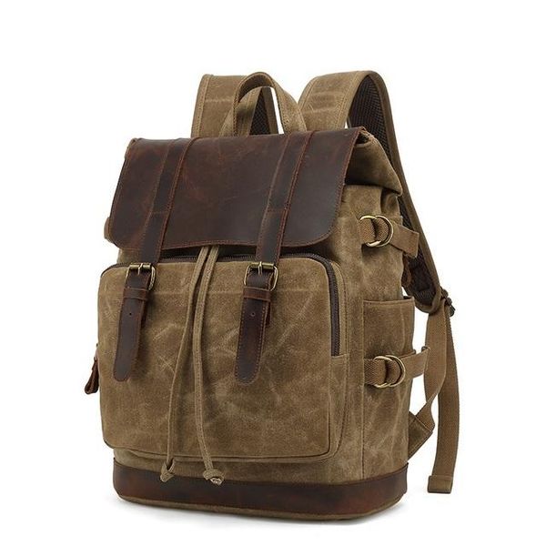 

backpack fashion men's vintage canvas school bag travel bags large capacity laptop