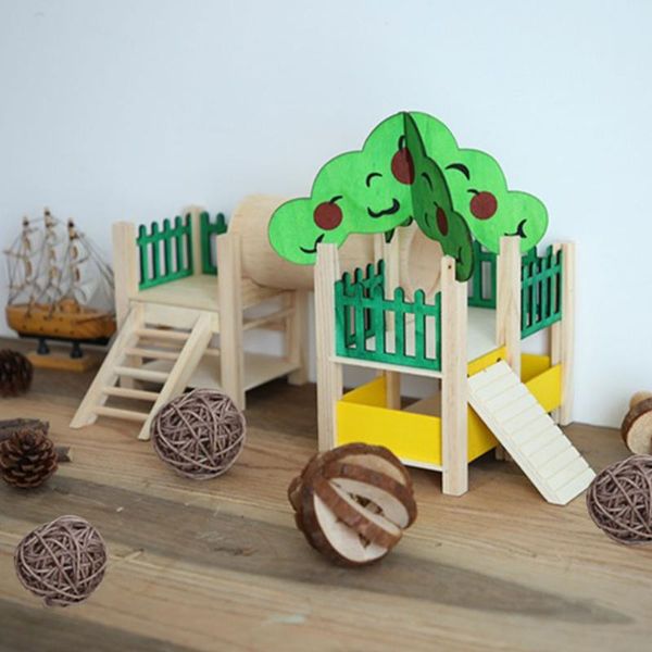 

small animal supplies hamster house hideout climbing ladder wooden castle play toys climb sport pets activity products cage