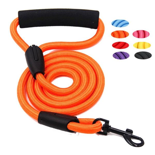 

solid color nylon tenacity dog leash running walktrain for large small cat pets leashes dogs rope 06 collars &