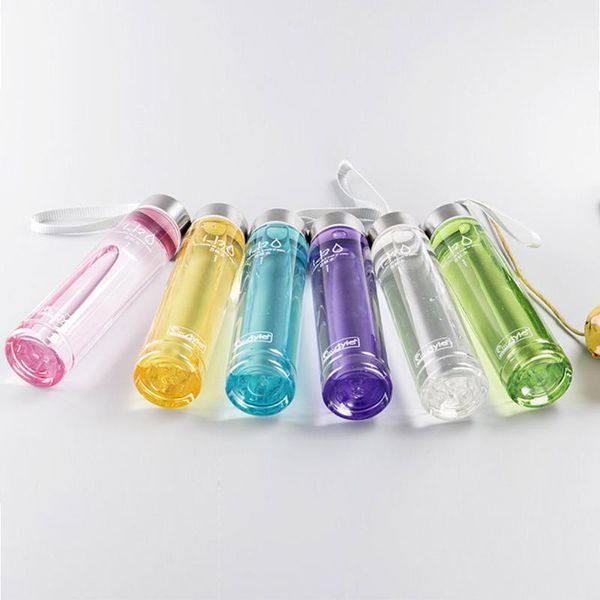 

kitchen outdoor camping cup creative transparent colorful plastic straight bottle drinking taza de agua wine glasses