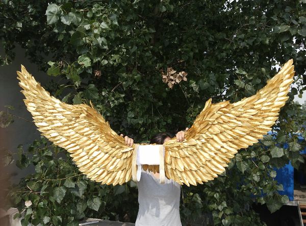 

fashion props for wedding party decoration adults large feather angel wings orange purple white black each wings 100cm