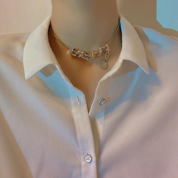 

chokers temperament splicing chain necklace for women hiphop european necklaces, Golden;silver