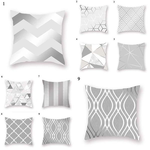 

pillow case grey geometric abstract decorative pillows cushion cover 45*45 cm polyester throw pillowcases car sofa bed