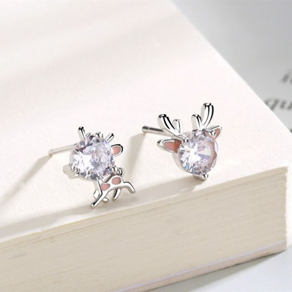 

simple cute deer earrings female sterling allergy asymmetric small color