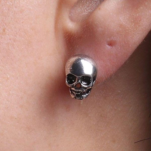 

stud 83xc punk 3d hip-hop earrings fashion jewelry skeleton earring, Golden;silver