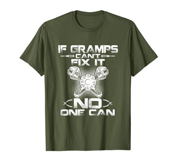 

if gramps can't fix it no one can - father's day tshirt, White;black