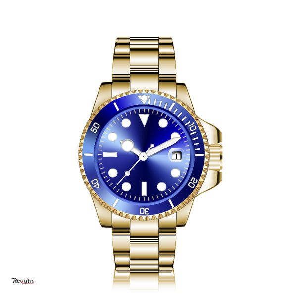 

men's automatic mechanical watch luxury brand sapphire ceramic gold stainless steel case blue dial 50mm waterproof 116600 original box, Slivery;brown