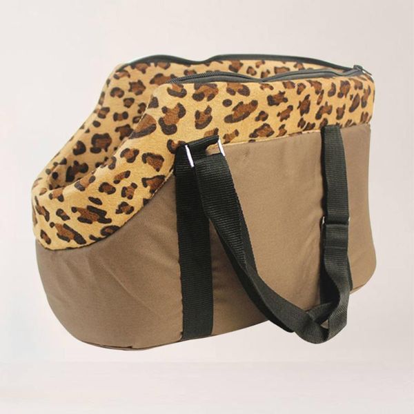 

dog car seat covers portable leopard pet puppy cat travel outdoor carrier carry bag handbag - size (coffee)