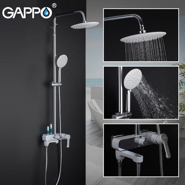 

shower faucets bathroom white chrome set bath mixer system g2402-8 sets