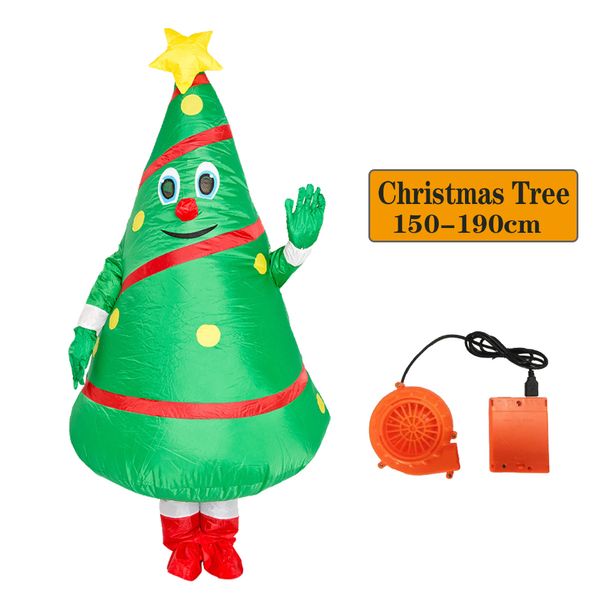 Costume da bambola mascotte Costumi natalizi per adulti per uomo Donna Albero di Natale Costume infalabile Xmas Party Role Play Suit Funny Stage Cos Pro