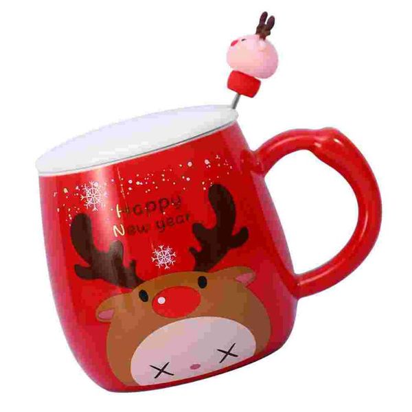 

mugs 1pc christmas elements design coffee ceramic mug storage holder for home (red)