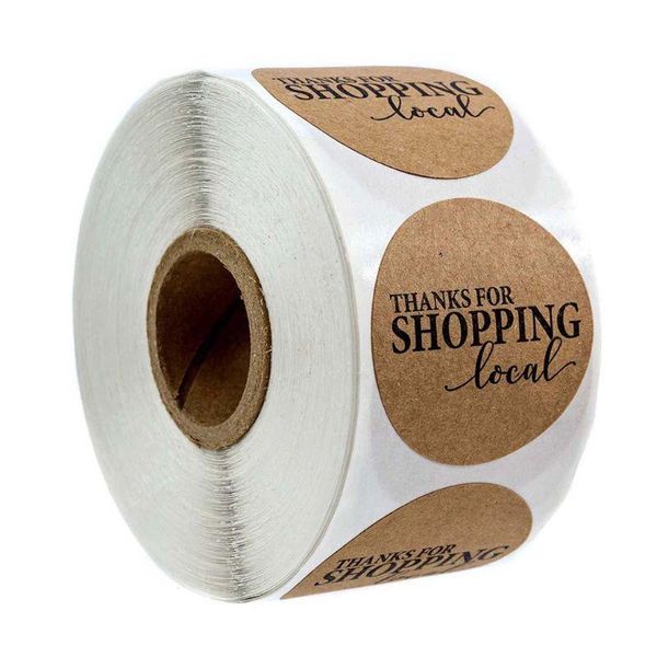 

gift wrap 500pcs kraft paper thanks for shopping local stickers round seal labels scrapbooking stationery decor