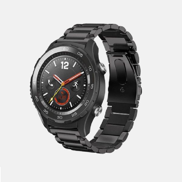 

watch bands stainless steel watchbrands strap for huawei gt2e 20mm 22mm metal replacement bracelet belt gt2 smart wristband, Black;brown