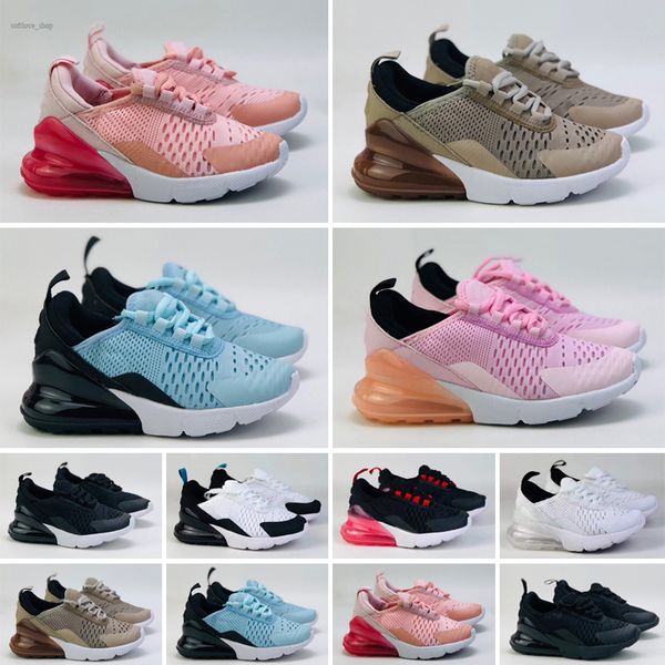 

2021 cushion knit breathable children running shoes boy girl youth kid sport sneaker size 22-35, Black
