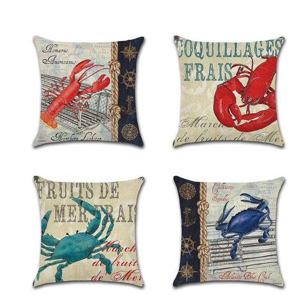 

cushion/decorative pillow cartoon sea animal cover crab lobster linen case home decorative cushion 45*45cm