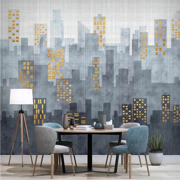 

wallpapers nordic modern minimalist city building mural wallpaper for living room tv sofa background walls 3d custom wall papers home decor