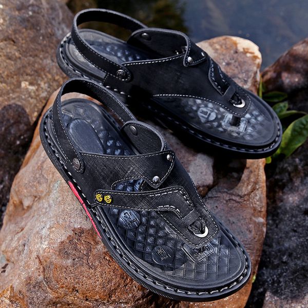 

sell well summer sandals original trainers fisherman lady gentlemen flip-flops breathable and lightweight men women, Black