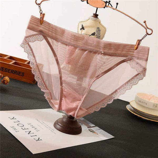 

women's panties new summer lace transparent mesh low waist temptation briefs soft high-quality seamless quick-drying women, Black;white