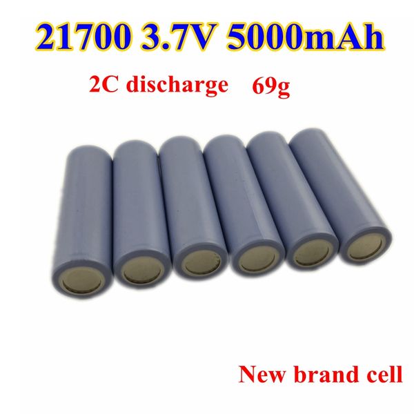 Марка 20 шт. 21700 Цилиндр 3.7 В 5000 мАч Литий-ионная батарея 3,7 В 5ah 4800mAh Литий-ионные клетки для электрических велосипедных электроинструментов DIY