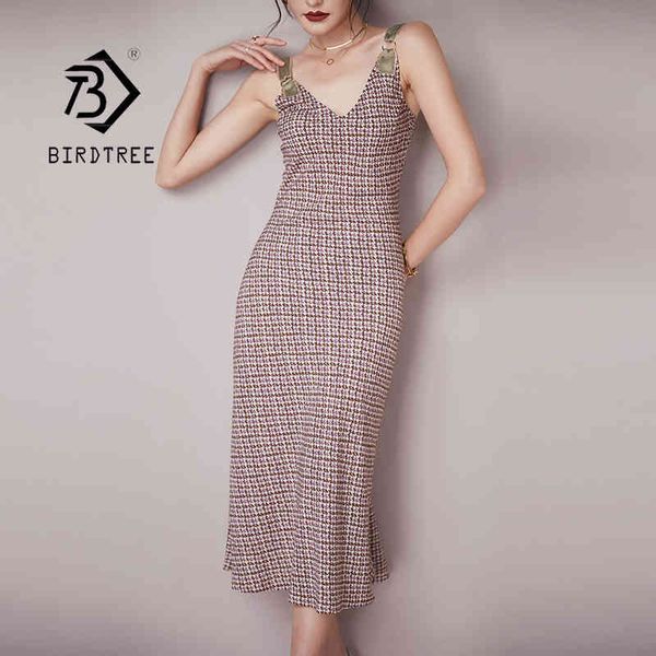 

summer women's korean french printed design strap midi vintage slim elegant high waist v neck sleeveless dress d13010x 210416, Black;gray