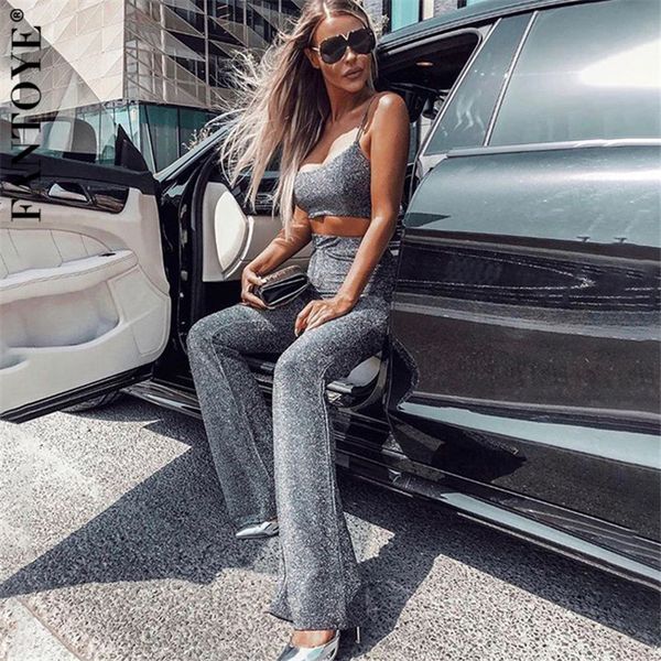 

skirts silver glitter high waist women pants skinny elastic clubwear push up long female casual shinny flare trousers f8z0, Black