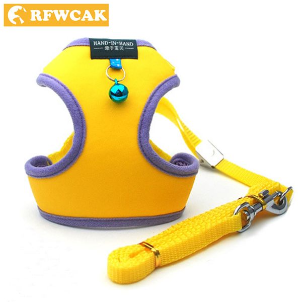 

1 set pet cat dog harness safety walking kitty pu collar leash dog traction elegant sweet style cute jacket pet products