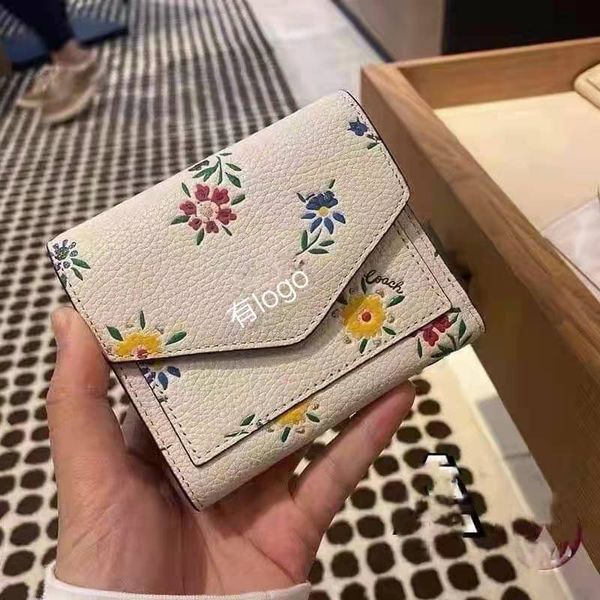 

designer handbag koujia's new dandelion flower women's short wallet in spring 2021