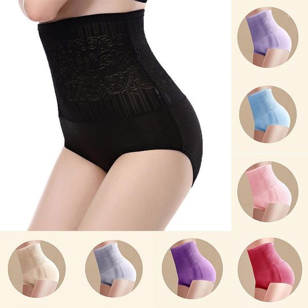 

women's panties women high waist lace hip lift shapewear shape body briefs slimming tummy belly control underwear underpant, Black;pink