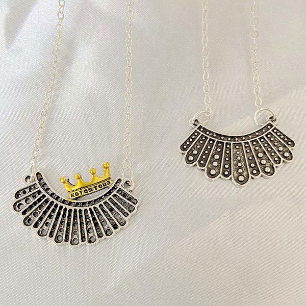 

dissent collar necklace for women pendant charms necklaces jewelry gifts fans of ruth bader ginsburg, Silver
