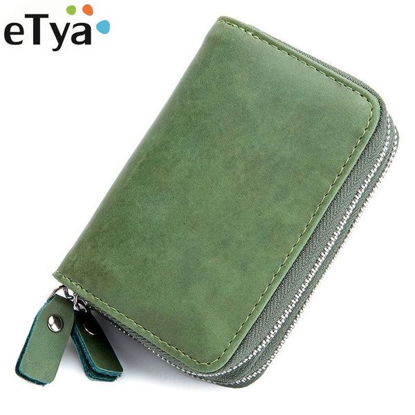 

card holders etya fashion genuine leather holder wallets men women zipper id case female large key wallet coin purse, Brown;gray