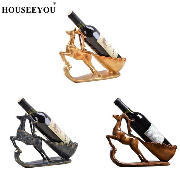 

tablewine racks christmas reindeer shape resin bottle holder rack shelf living room home cabinet display decorations