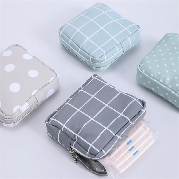 

fashion women small cosmetic bags portable fabric large capacity sanitary towel money card lipstick storage pouch purse & cases