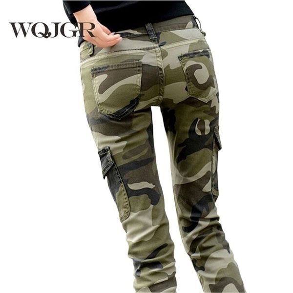 

wqjgr pants women cotton fashion camouflage pencil long 211115, Black;white
