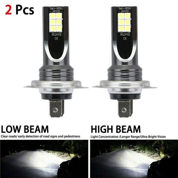 

2pcs h7 led headlight conversion 110w 24000lm 6000k error canbus bulb working light