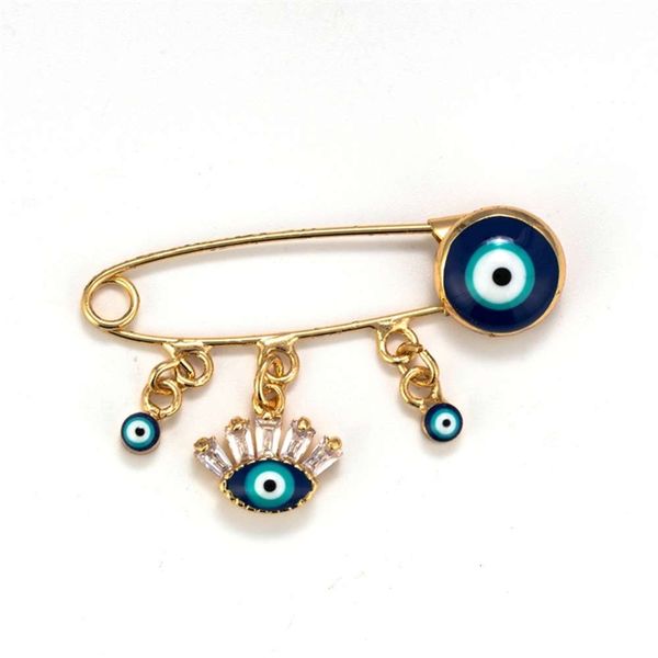 

devil's charm eye children's brooch boy girl's colorful dress collar pin, Gray