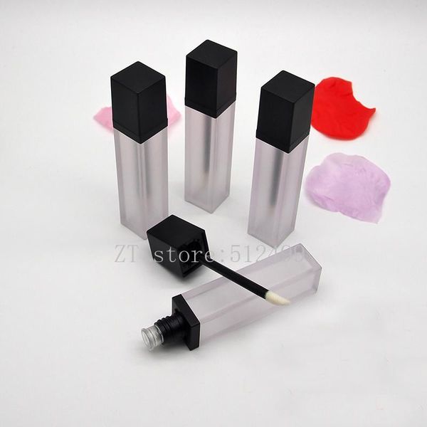 

storage bottles & jars 7ml frosted lip gloss container with black cap, empty square tube, portable diy lipgloss packing bottle 10/30/50pcs