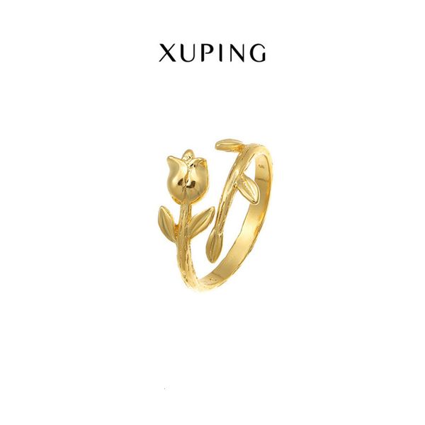 

xuping jewelry rose flower 24k gold plated ring, female ar712010, Black