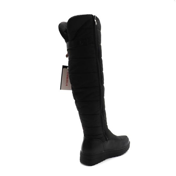 

boots enmayla winter long snow women flats platform over the knee high blue crystal shoes woman warm thigh 020p, Black