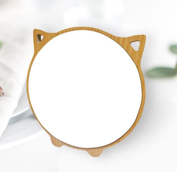 

mirrors cute cartoon wooden makeup mirror nordic simple high-definition pet dressing deskstudent size