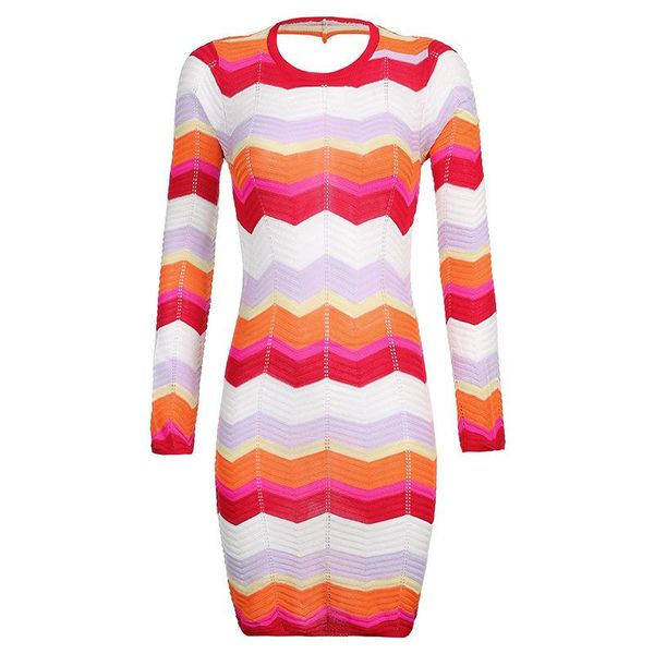 

casual dresses ladies ripple color irregular lace-up backless sleeves bag hip knit dress, Black;gray