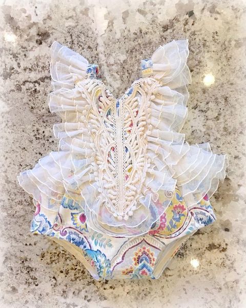 

jumpsuits boiiwant 0-24m toddler embroidery print romper infant girls sleeveless multi-layer lace ruffle babies v-neck princess jumpsuit, Blue