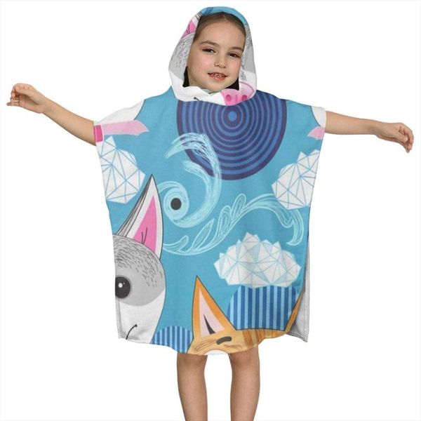

towel funny portraits kids hooded bath for children
