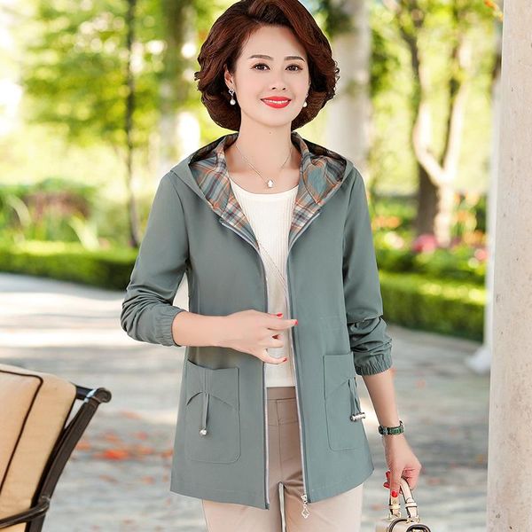 

women's trench coats women spring autumn jacket casual short hooded outerwear zipper slim wild windbreaker jackets plus size coat, Tan;black