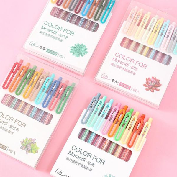 

gel pens 9 color hand account set pen girl heart small fresh 0.5mm salt retro1