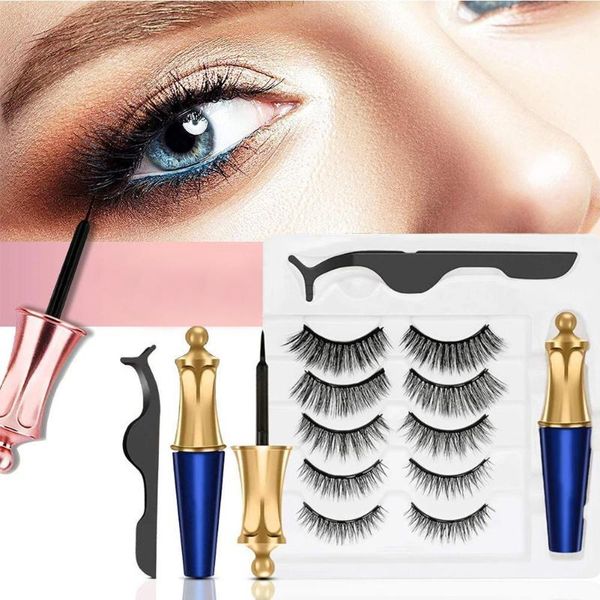 

false eyelashes 5 pairs of magnetic eyeliner set magnet simulation mink eyelash extensions easy to wear