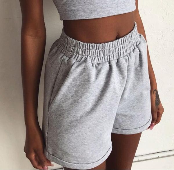 

women's shorts summer fashion high waist slim straight casual sports wind, White;black