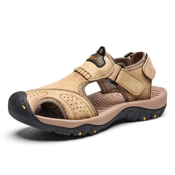 

sandals gomnear men's hiking leisure closed toe classic summer soft outdoor climbing comfortable fisherman beach shoes big size, Black