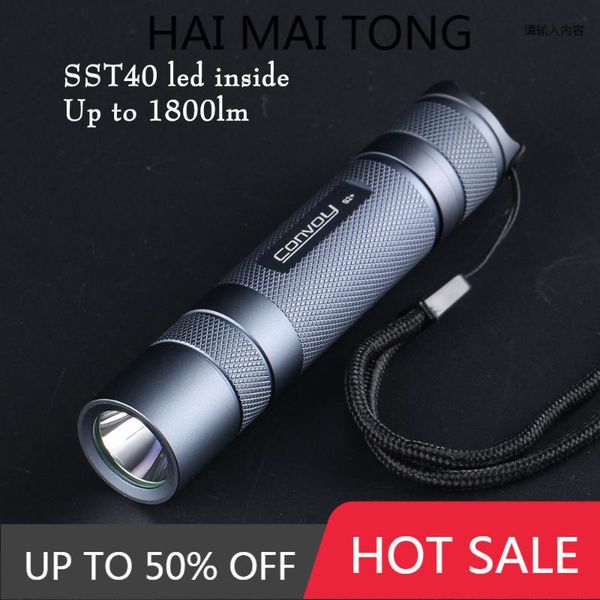 

flashlights torches gray convoy s2+ with luminus sst40 , dtp board and ar-coated inside, temperature protection,18650 ,torch