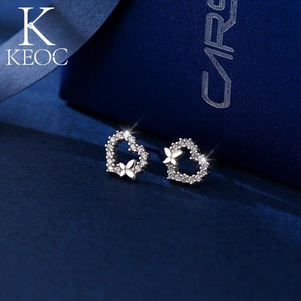 

stud keoc korean fashion cute heart-shaped creative butterfly earrings woman jewellery wedding prom accessories gift ly-50009, Golden;silver