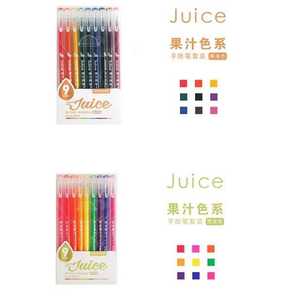 

juice gel ink ballpoint pen 0.5mm 9 color set for journal to do list making notes art painting pens